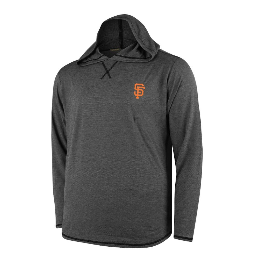 San Francisco Giants Butter Stripe Tri-Blend Long Sleeve Hoodie T-Shirt - Black Hoodies