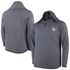 Tampa Bay Rays Butter Stripe Tri-Blend Long Sleeve Hoodie T-Shirt - Navy Hoodies