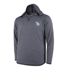 Tampa Bay Rays Butter Stripe Tri-Blend Long Sleeve Hoodie T-Shirt - Navy Hoodies