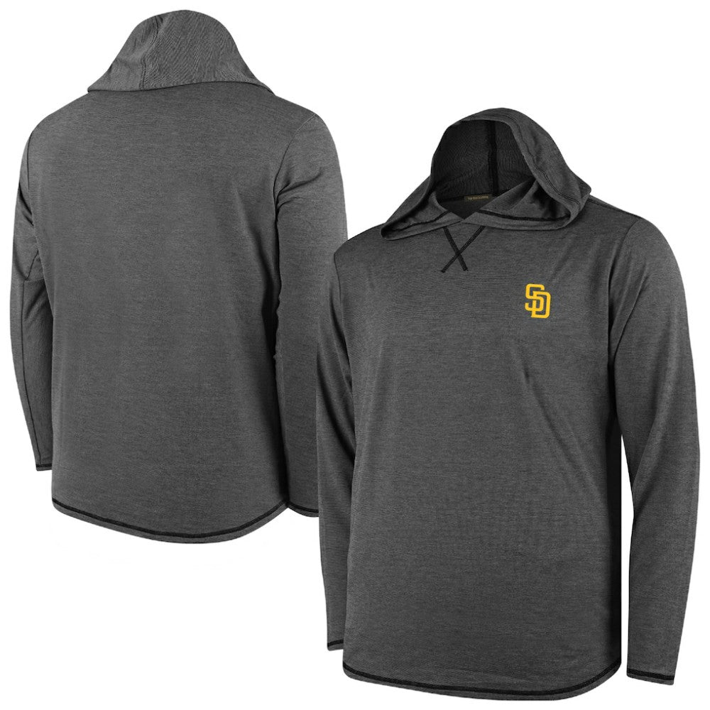 San Diego Padres Butter Stripe Tri-Blend Long Sleeve Hoodie T-Shirt - Black Hoodies