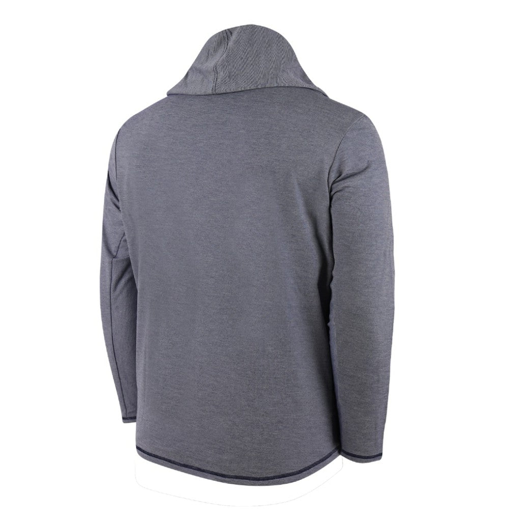Seattle Mariners Butter Stripe Tri-Blend Long Sleeve Hoodie T-Shirt - Navy Hoodies
