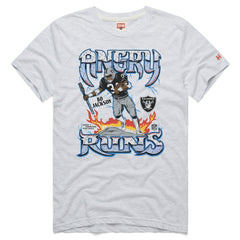 Bo Jackson Las Vegas Raiders Homage Unisex Retro Angry Runs Tri-Blend T-Shirt Ash