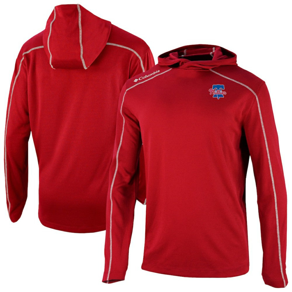 Philadelphia Phillies Columbia Omni-Wick Shotgun Pullover Hoodie - Red Hoodies