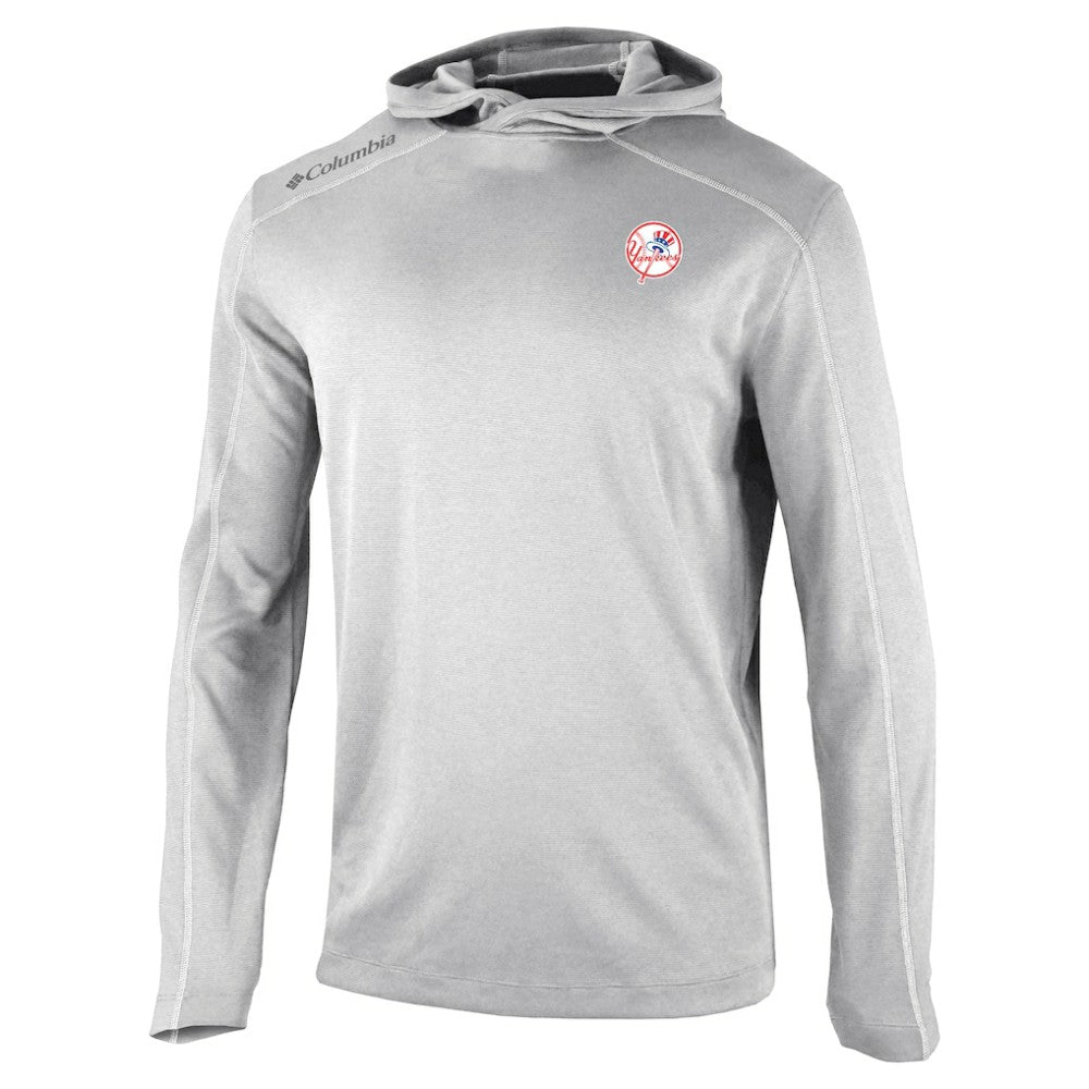 New York Yankees Columbia Omni-Wick Shotgun Pullover Hoodie - Gray Hoodies