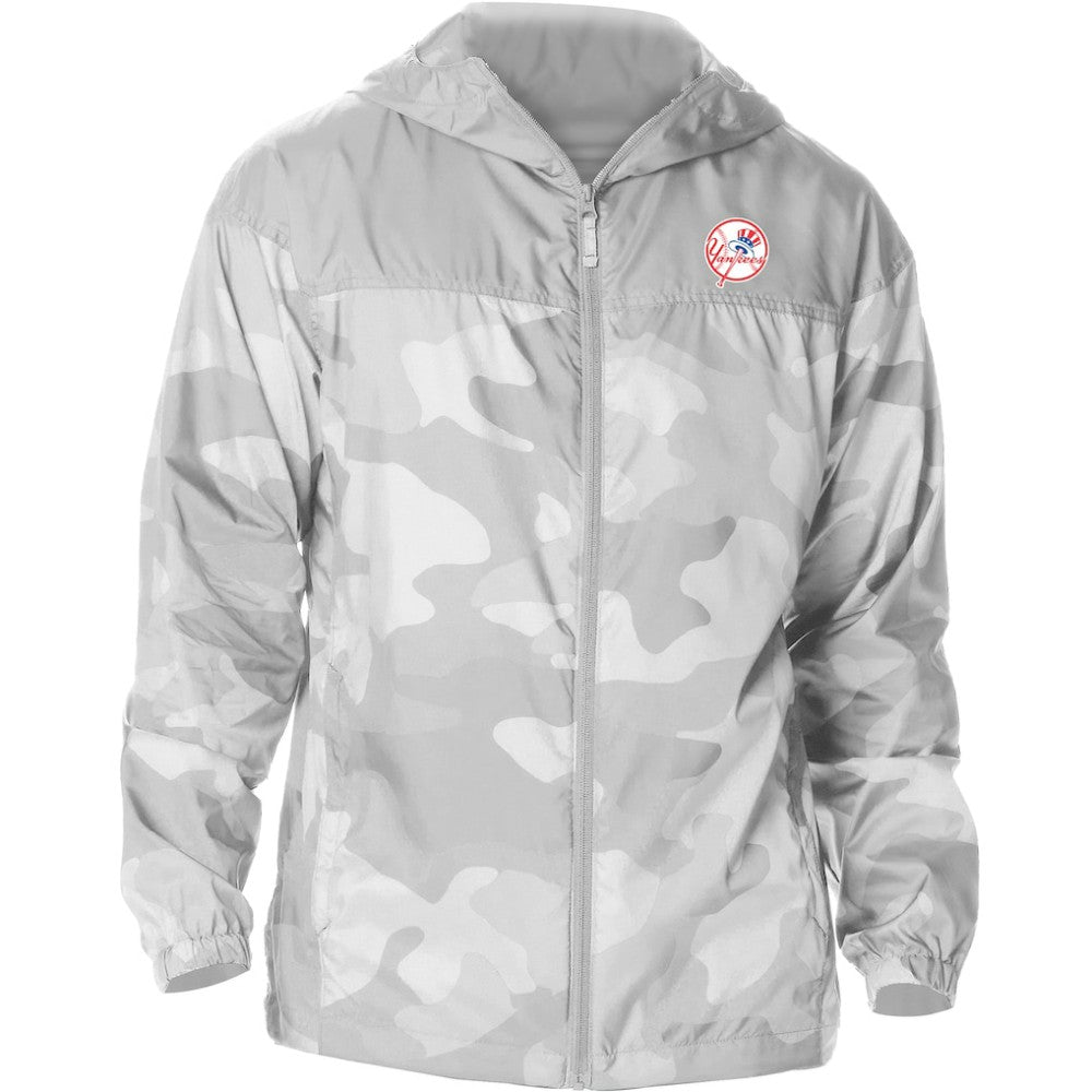New York Yankees Columbia Camo Flash Challenger Full-Zip Windbreaker Jacket - Gray Jackets
