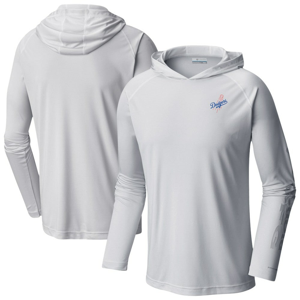Los Angeles Dodgers Columbia Omni-Wick Terminal Tackle Raglan Long Sleeve Hoodie T-Shirt - White Hoodies