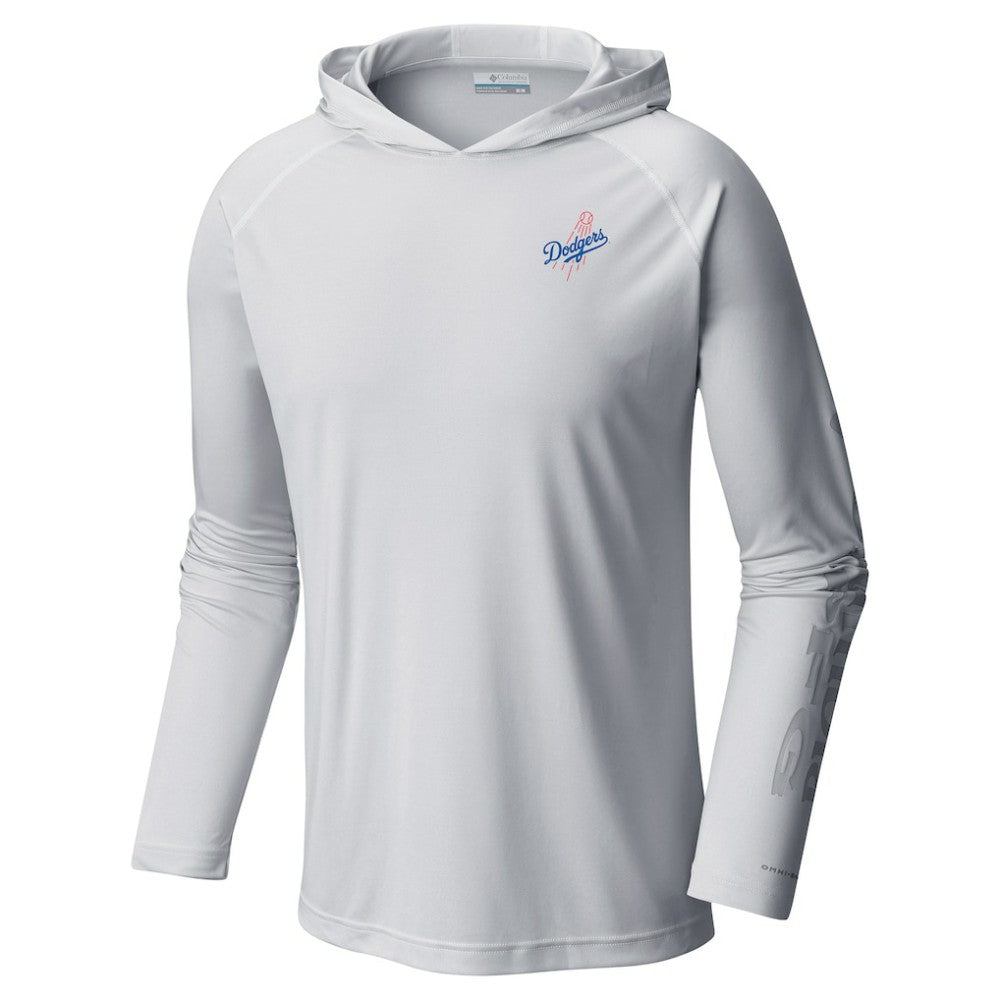 Los Angeles Dodgers Columbia Omni-Wick Terminal Tackle Raglan Long Sleeve Hoodie T-Shirt - White Hoodies