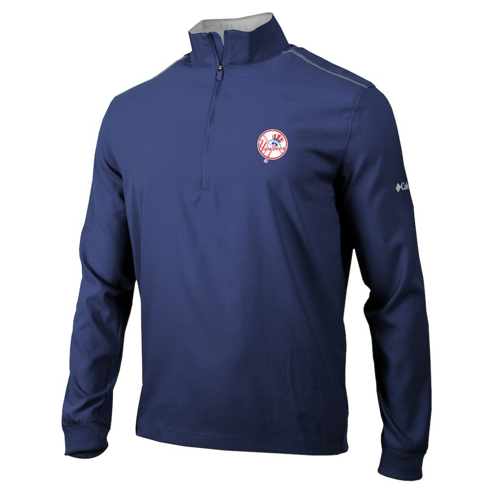 New York Yankees Columbia Omni-Wick Bogey's Paradise Quarter-Zip Top - Navy Tops