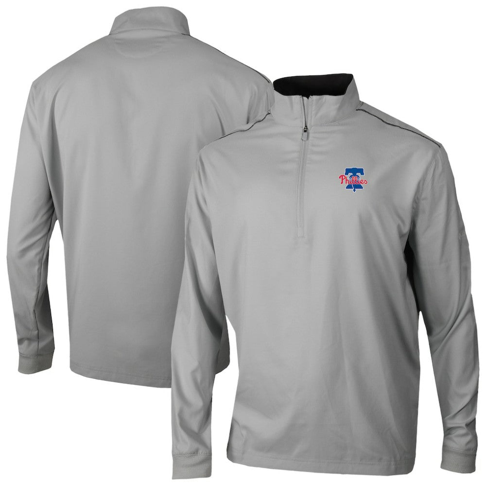 Philadelphia Phillies Columbia Omni-Wick Bogey's Paradise Quarter-Zip Top - Gray Tops