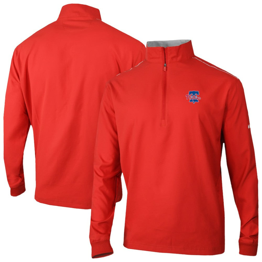 Philadelphia Phillies Columbia Omni-Wick Bogey's Paradise Quarter-Zip Top - Red Tops