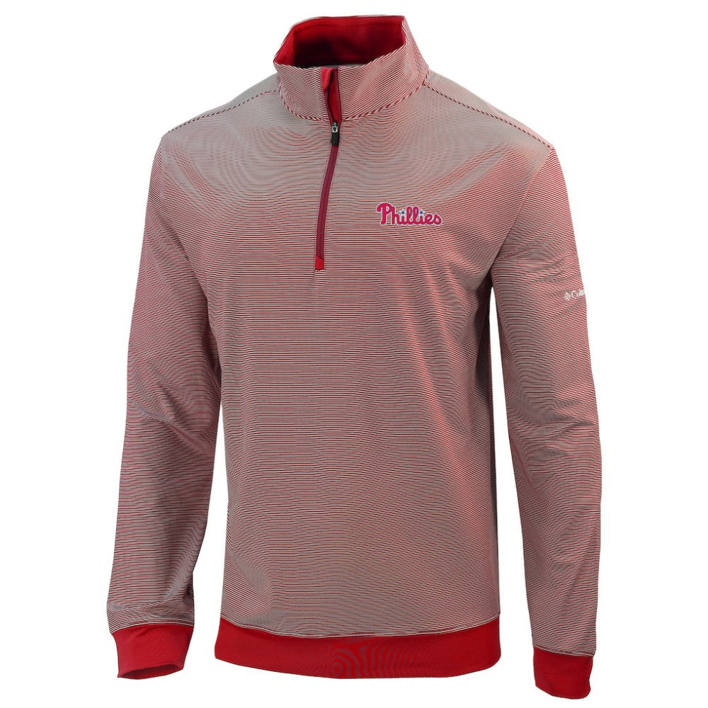 Philadelphia Phillies Columbia Omni-Wick Even Lie Quarter-Zip Pullover Top - Red Pullover
