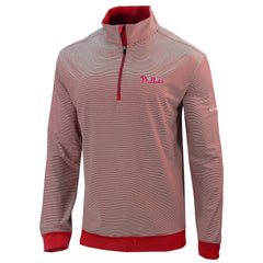 Philadelphia Phillies Columbia Omni-Wick Even Lie Quarter-Zip Pullover Top - Red Pullover