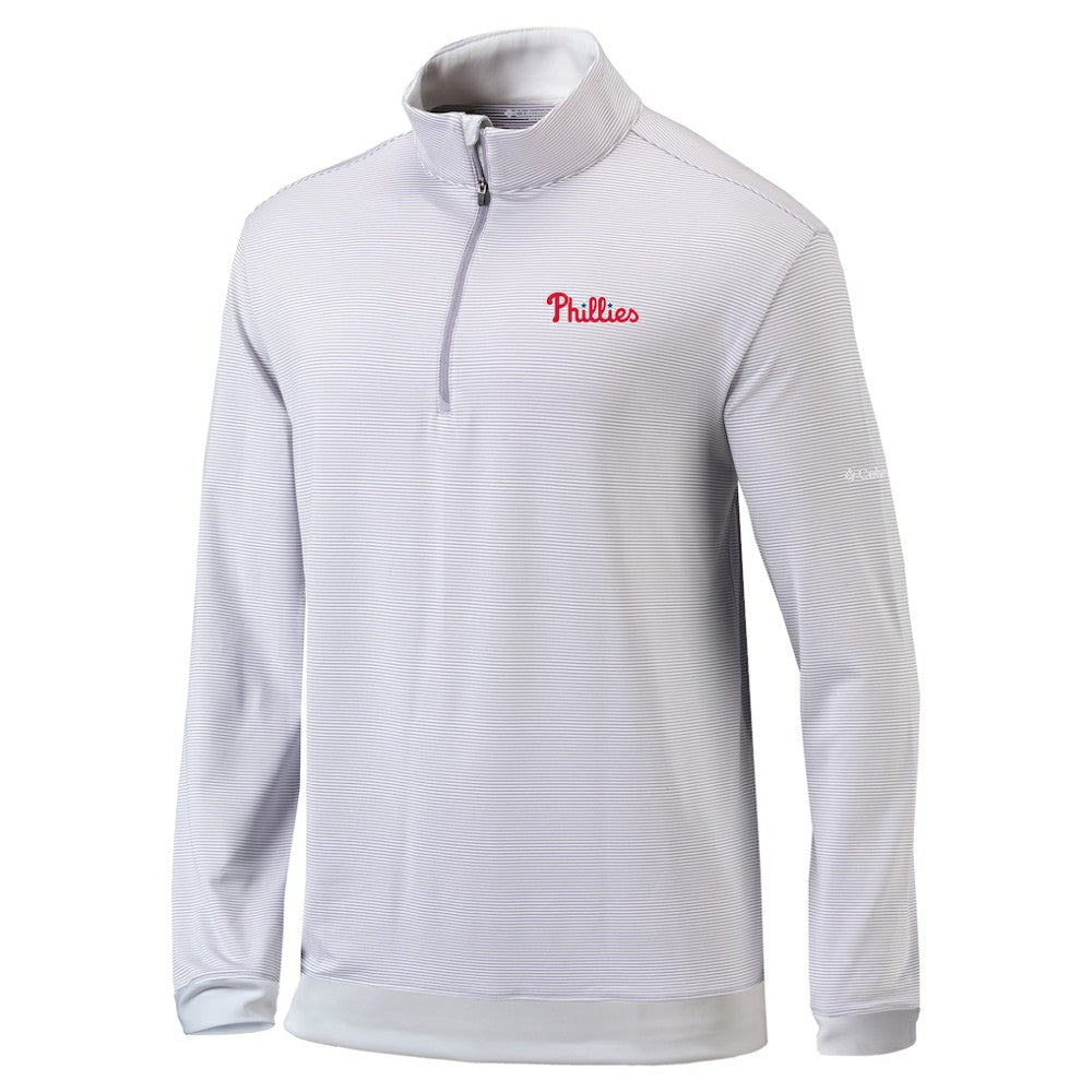 Philadelphia Phillies Columbia Omni-Wick Even Lie Quarter-Zip Pullover Top - Gray Pullover