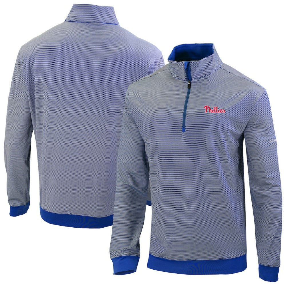 Philadelphia Phillies Columbia Omni-Wick Even Lie Quarter-Zip Pullover Top - Royal Pullover