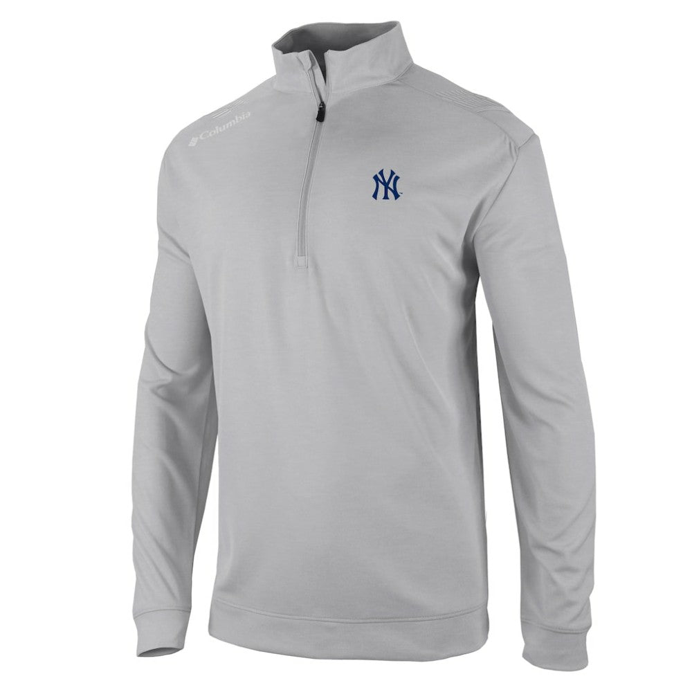New York Yankees Columbia Oakland Downs Omni-Wick Quarter-Zip Top - Gray Tops