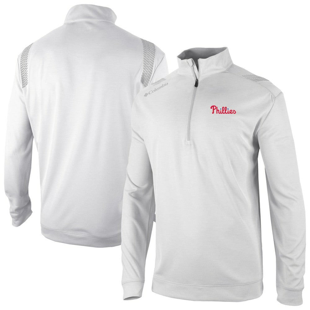 Philadelphia Phillies Columbia Oakland Downs Omni-Wick Quarter-Zip Top - White Tops