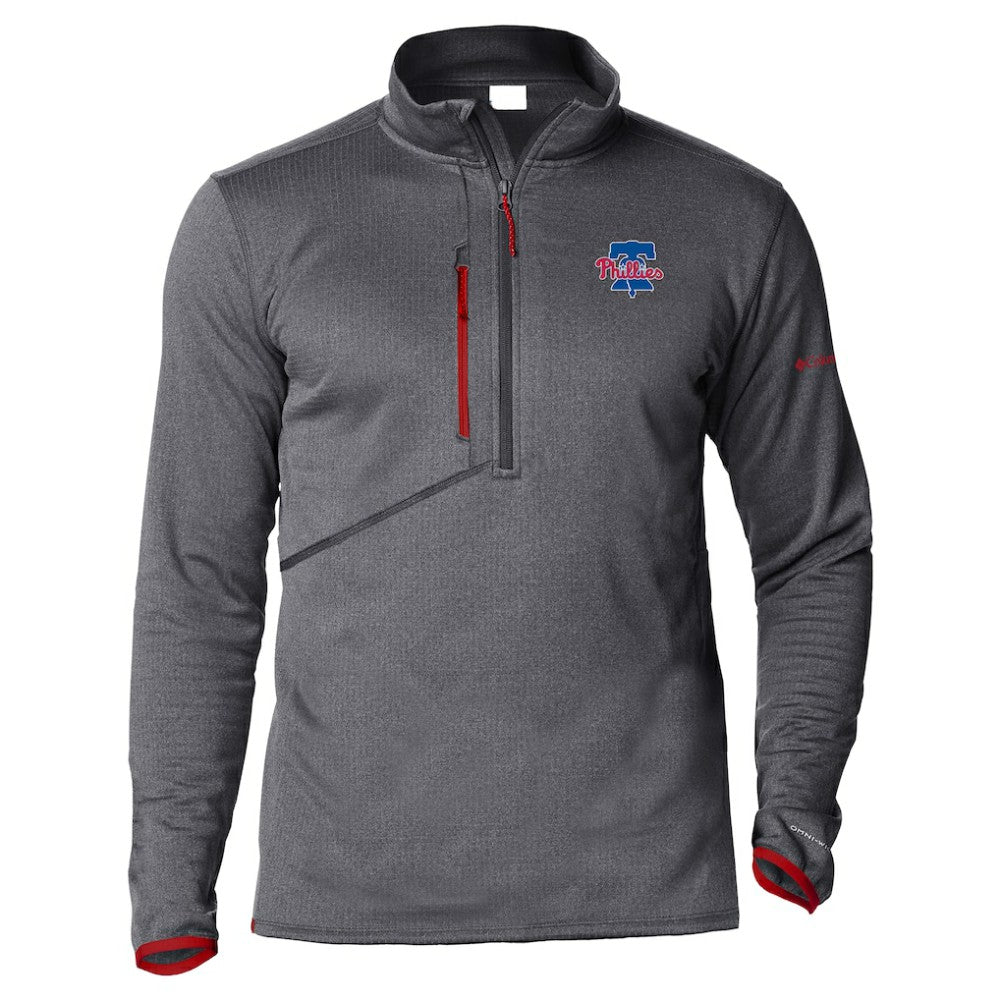 Philadelphia Phillies Columbia Park View Omni-Wick Half-Zip Top - Red Tops