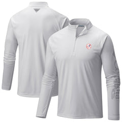 New York Yankees Columbia Terminal Tackle Raglan Omni-Shade Quarter-Zip Pullover Top - White Pullover