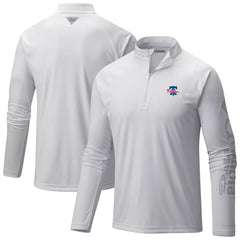 Philadelphia Phillies Columbia Terminal Tackle Raglan Omni-Shade Quarter-Zip Pullover Top - White Pullover