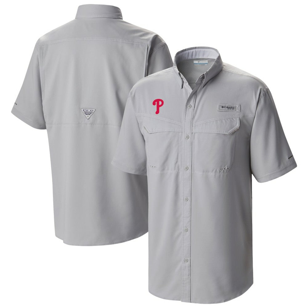 Philadelphia Phillies Columbia Omni-Wick Low Drag Offshore Button-Up Shirt - Gray