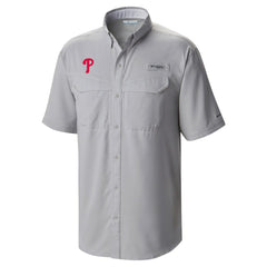 Philadelphia Phillies Columbia Omni-Wick Low Drag Offshore Button-Up Shirt - Gray