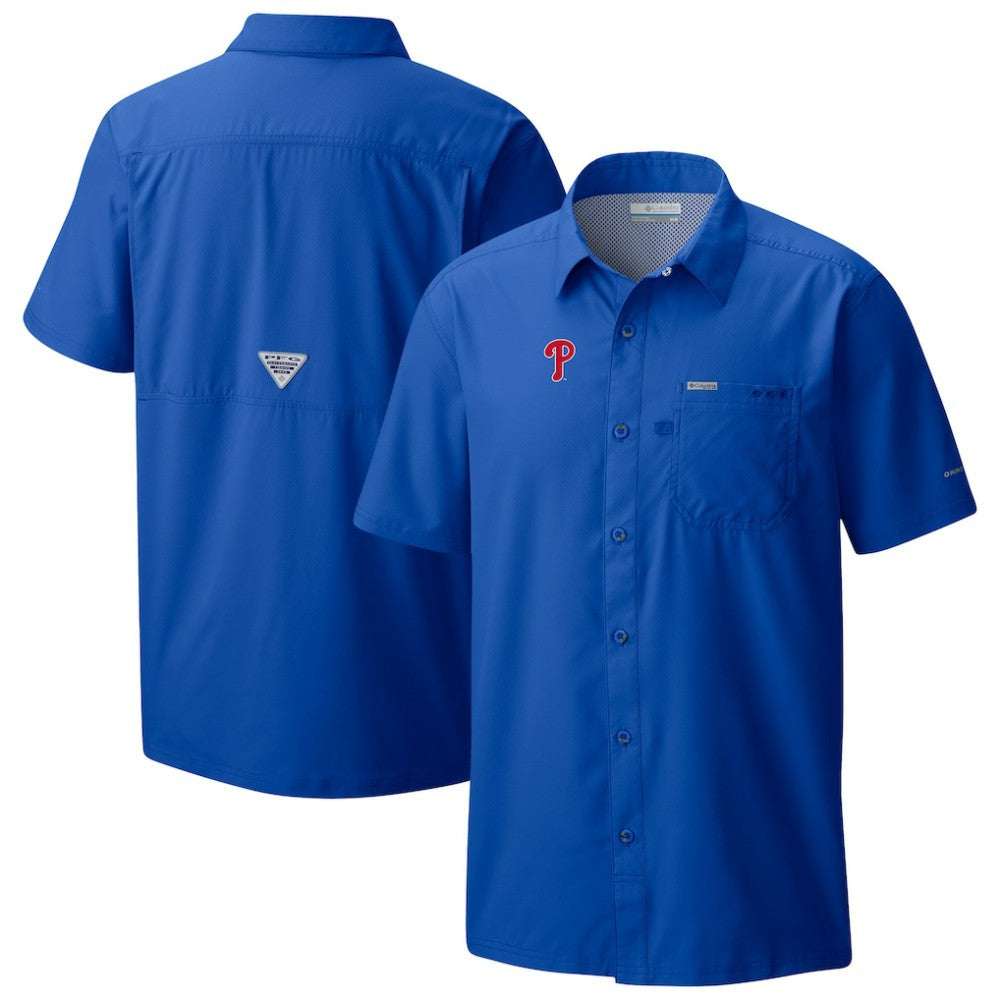 Philadelphia Phillies Columbia Slack Tide Omni-Wick Button-Up Camp Shirt - Royal