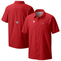 Philadelphia Phillies Columbia Slack Tide Omni-Wick Button-Up Camp Shirt - Red