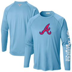 Atlanta Braves Columbia Terminal Tackle Long Sleeve T-Shirt - Light Blue T-shirts