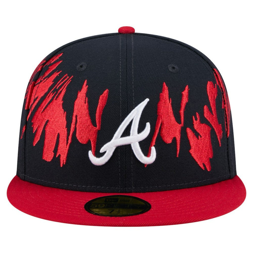 Atlanta Braves New Era Retro Pattern 59FIFTY Fitted Hat - Navy/Red Hats