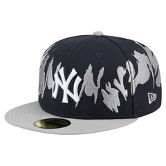 New York Yankees New Era Retro Pattern 59FIFTY Fitted Hat - Navy/Gray Hats