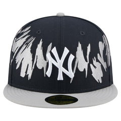 New York Yankees New Era Retro Pattern 59FIFTY Fitted Hat - Navy/Gray Hats
