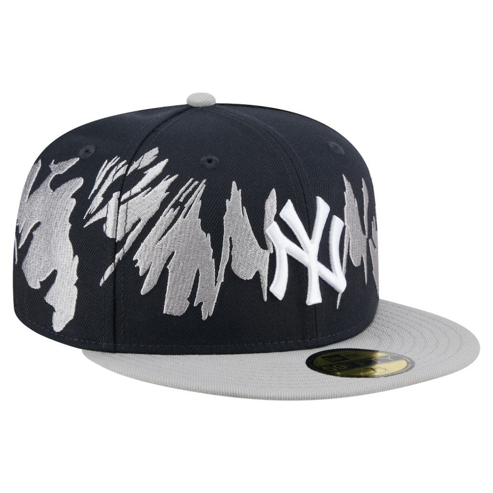 New York Yankees New Era Retro Pattern 59FIFTY Fitted Hat - Navy/Gray Hats