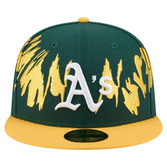 Athletics New Era Retro Pattern 59FIFTY Fitted Hat - Green/Gold Hats