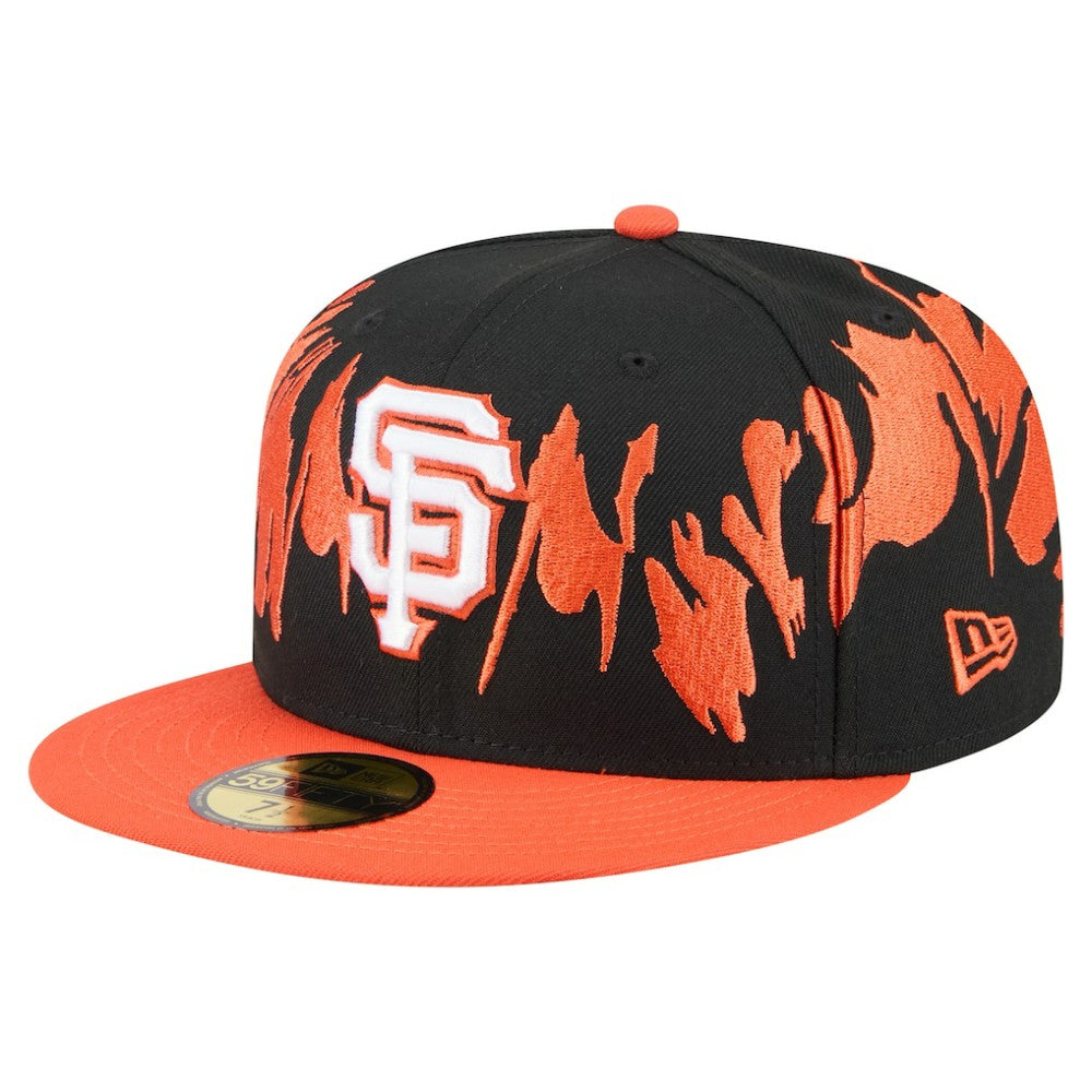 San Francisco Giants New Era Retro Pattern 59FIFTY Fitted Hat - Black/Orange Hats