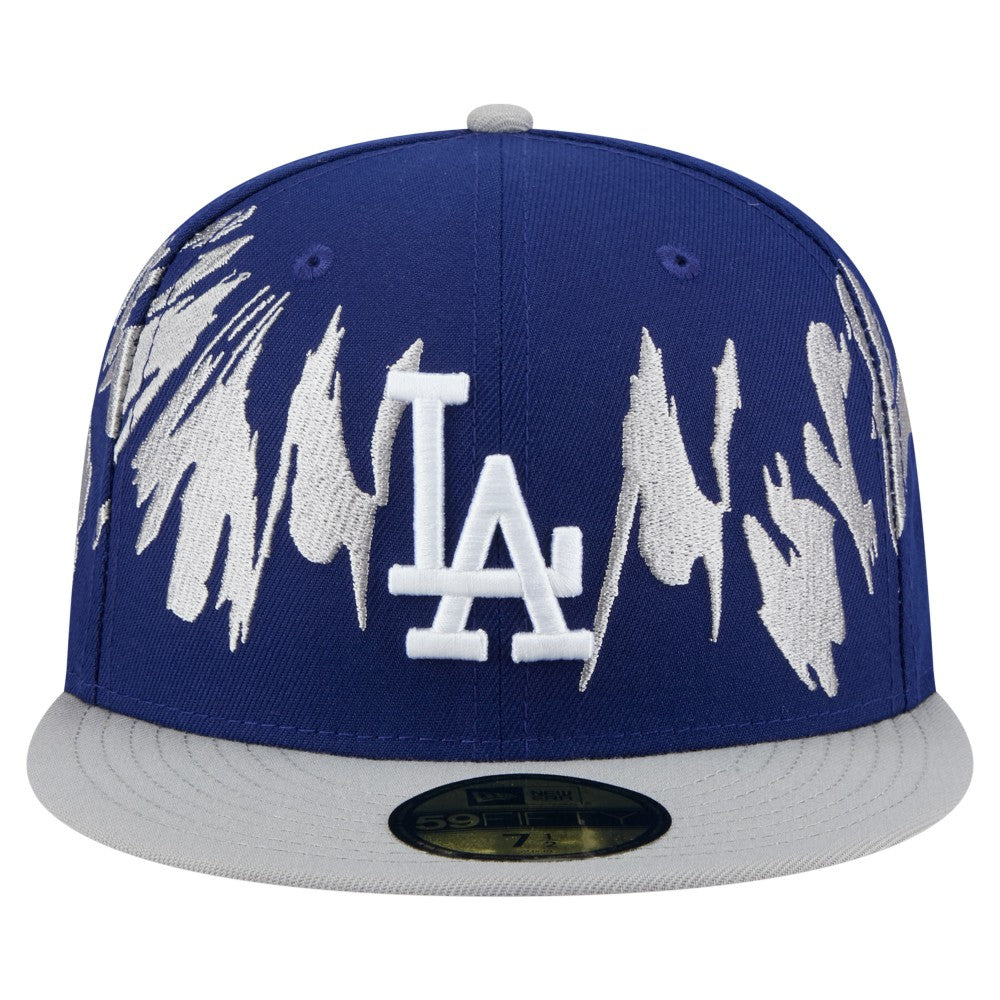 Los Angeles Dodgers New Era Retro Pattern 59FIFTY Fitted Hat - Navy/Gray Hats