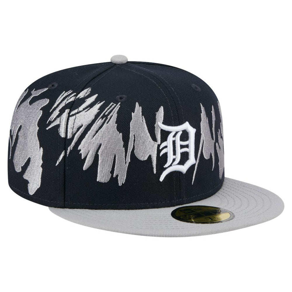 Detroit Tigers New Era Retro Pattern 59FIFTY Fitted Hat - Navy/Gray Hats