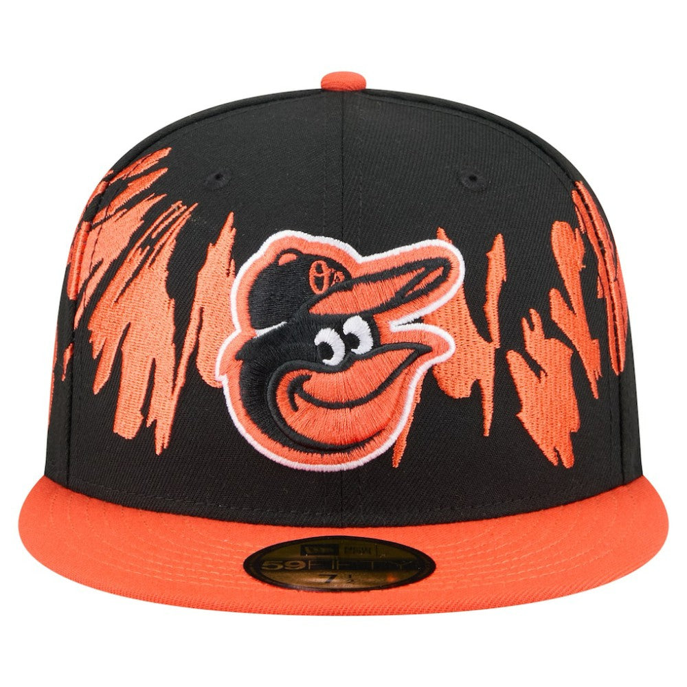 Baltimore Orioles New Era Retro Pattern 59FIFTY Fitted Hat - Black/Orange Hats