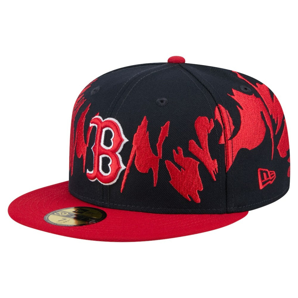 Boston Red Sox New Era Retro Pattern 59FIFTY Fitted Hat - Navy/Red Hats