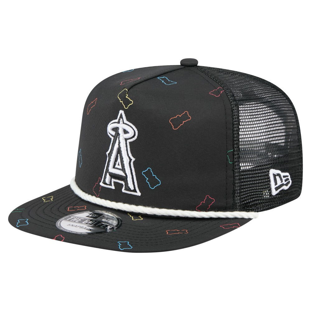 Los Angeles Angels New Era Gummy Golfer Trucker Adjustable Hat - Black Hats