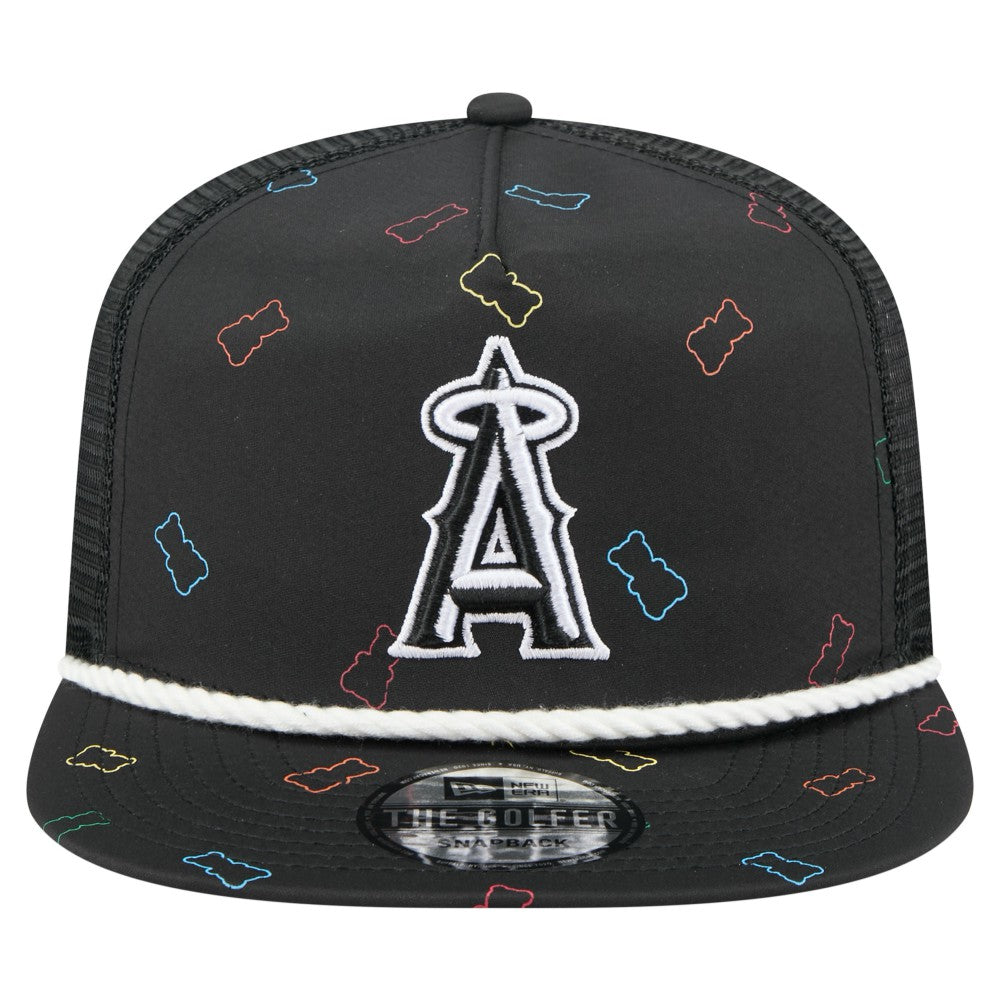 Los Angeles Angels New Era Gummy Golfer Trucker Adjustable Hat - Black Hats