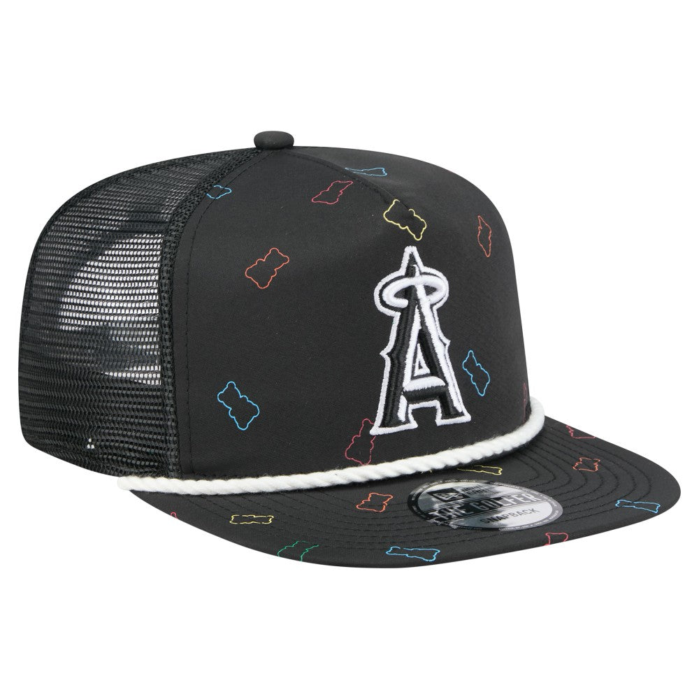 Los Angeles Angels New Era Gummy Golfer Trucker Adjustable Hat - Black Hats