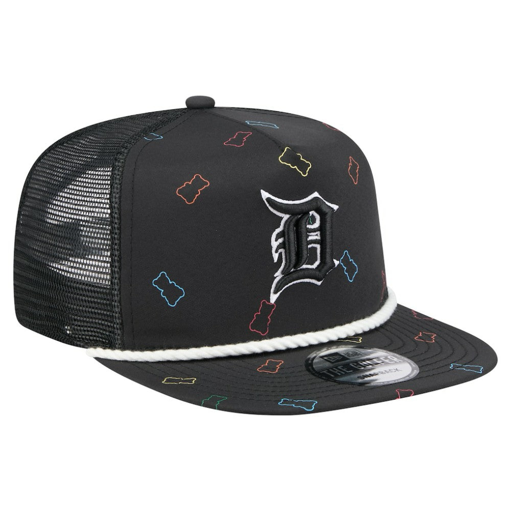 Detroit Tigers New Era Gummy Golfer Trucker Snapback Hat - Black Hats