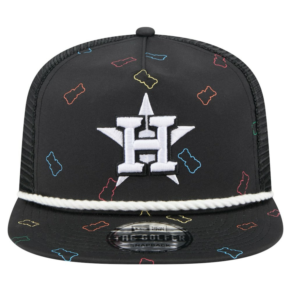 Houston Astros New Era Gummy Golfer Trucker Adjustable Hat - Black Hats