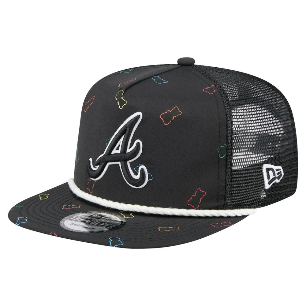 Atlanta Braves New Era Gummy Golfer Trucker Adjustable Hat - Black Hats