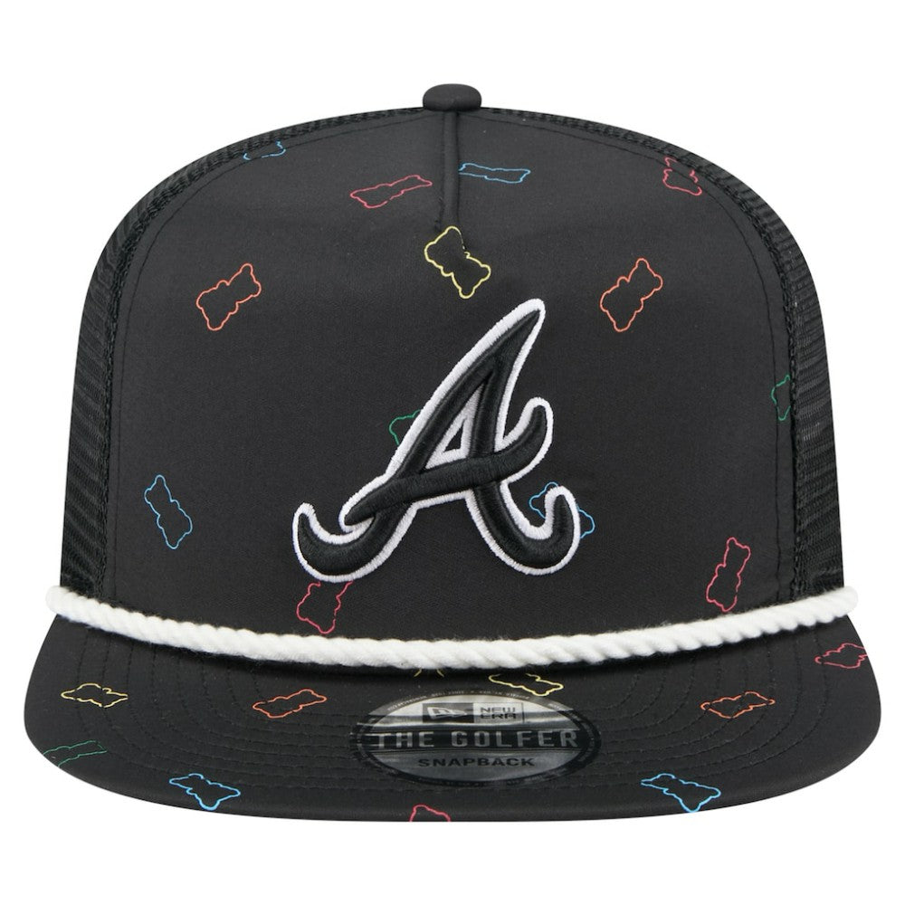 Atlanta Braves New Era Gummy Golfer Trucker Adjustable Hat - Black Hats