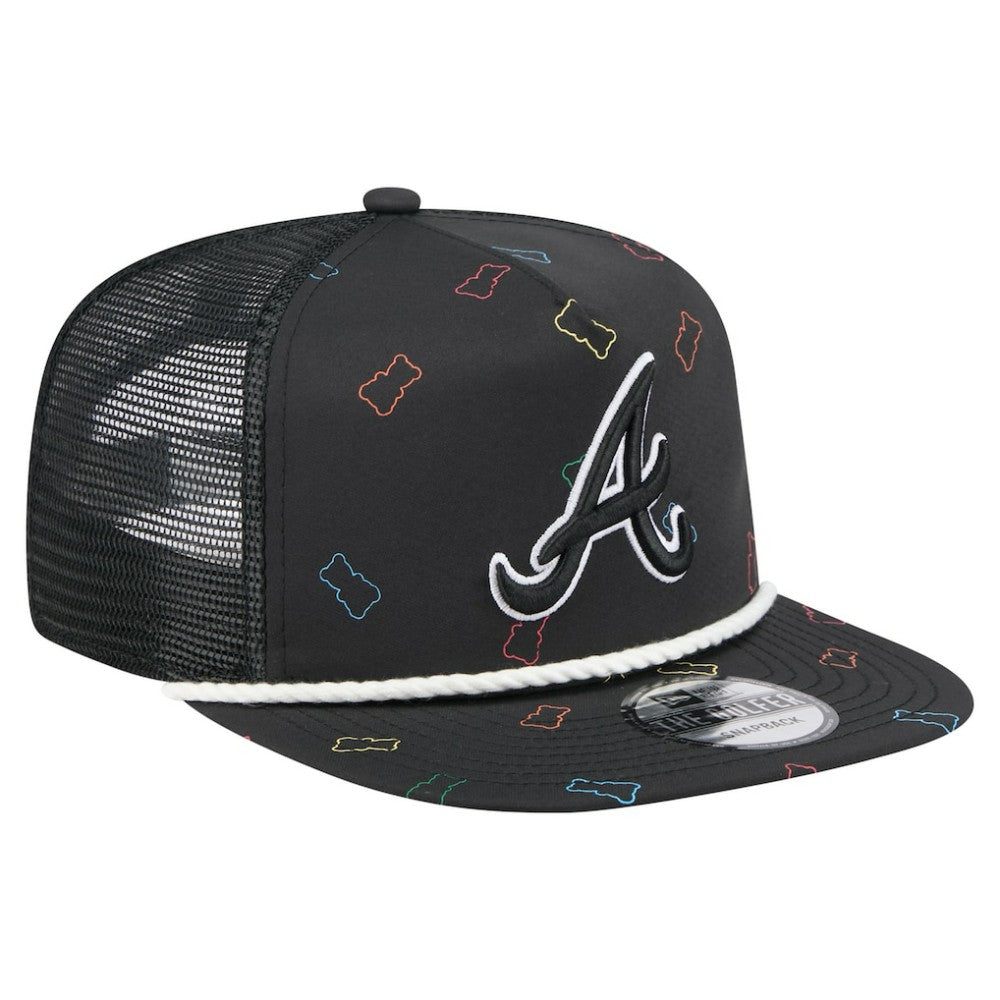 Atlanta Braves New Era Gummy Golfer Trucker Adjustable Hat - Black Hats