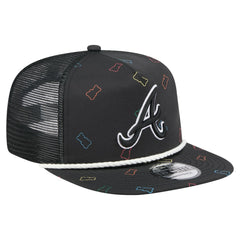 Atlanta Braves New Era Gummy Golfer Trucker Adjustable Hat - Black Hats