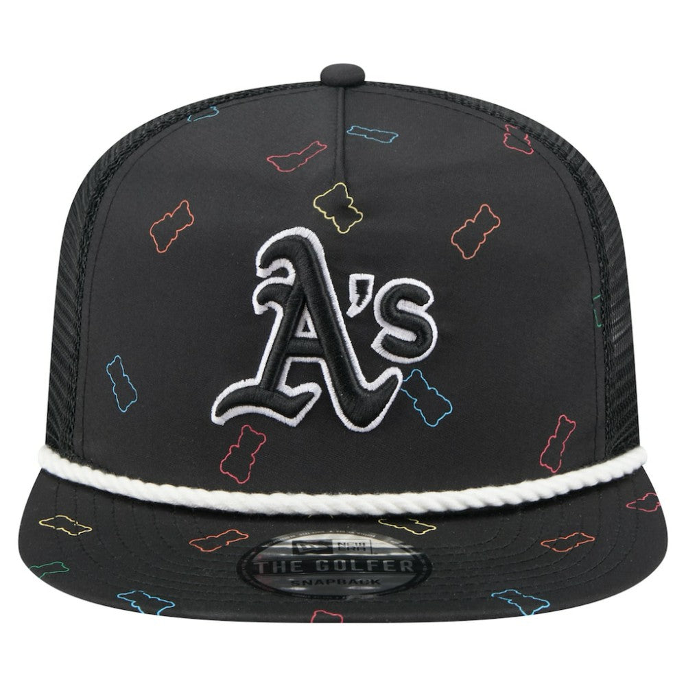 Athletics New Era Gummy Golfer Trucker Adjustable Hat - Black Hats