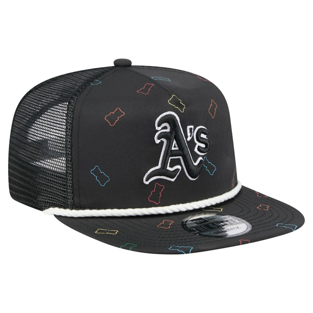 Athletics New Era Gummy Golfer Trucker Adjustable Hat - Black Hats