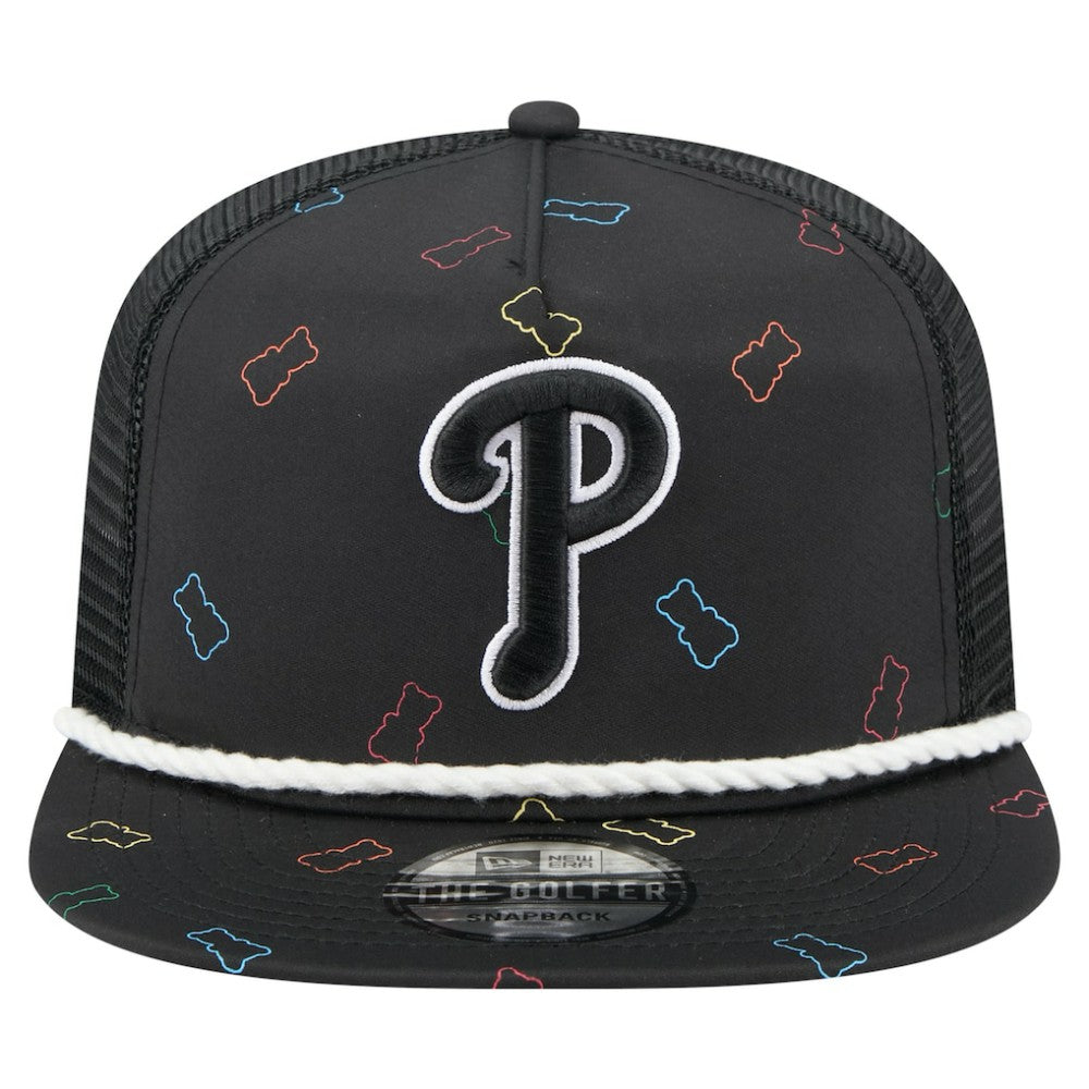 Philadelphia Phillies New Era Gummy Golfer Trucker Adjustable Hat - Black Hats